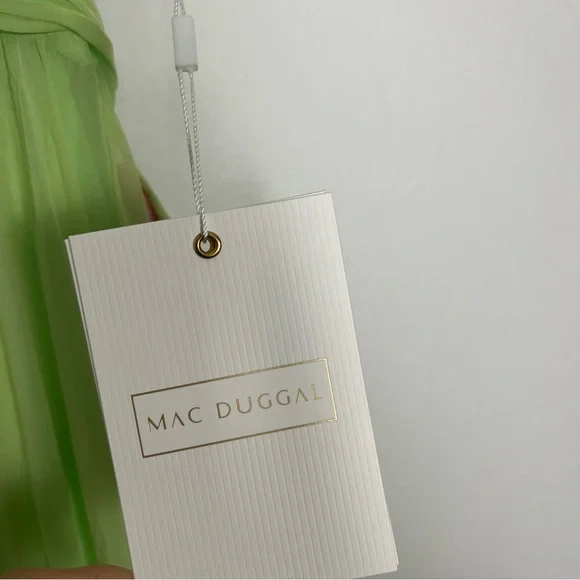 NEW Mac Duggal Indy Ruffle Tiered Cutout Chiffon Gown Mint Green Maxi Dress 4 - Picture 10 of 15